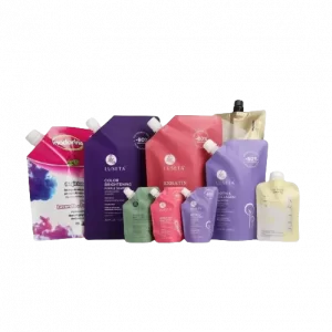 Customized wholesale high quality Laundry detergent hand sanitizer plastic bag spout pouch with special lid