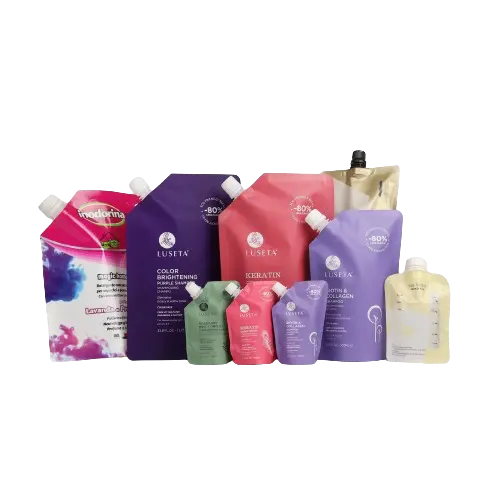 Customized wholesale high quality Laundry detergent hand sanitizer plastic bag spout pouch with special lid