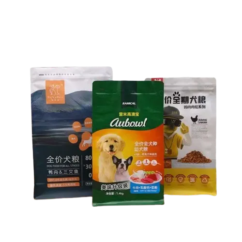 Custom Printing Aluminium Foil 1 3 5kg 8 10 15kg 18Kg 20 25 Kg 50Kg Plastic Mylar Cat Pet Dog Food Packaging Bags
