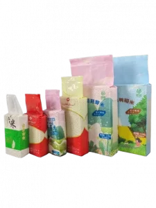 flat bottom pouch vacuum bag for rice packing