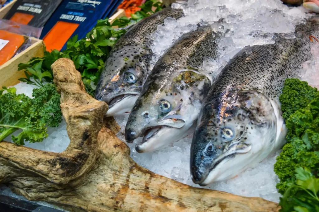 Seafood with custom printed and vacuum bag