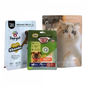15kg Matte Surface Stand-Up Aluminum Foil Zipper Pouch Moisture-Proof Pet Food Crafted Bags with Gravure Printing